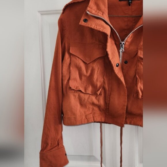 Rag & Bone XXS Cropped Burnt Orange Military Style Jacket - Picture 3 of 16